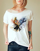 t-shirt damskie Jeleń akwarele Oversize Biały