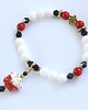 bransoletki z kamieni naturalnych Unikat maneki neko - koral, jadeit, hematyt, onyks