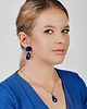 kolczyki szklane Kolczyki w odcieniu kobaltu z kwiatem Carmen e40/12