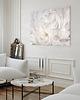 obrazy 100x70 cm Romantyczna biała róża w kroplach rosy (1-0403)