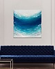 obrazy Granatowy obraz abstrakcyjny "Arctic" ręcznie malowany na płótnie 60x60 cm