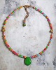 chokery Choker : summer collection : kolorowa muszla i jadeit