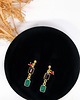 kolczyki pozłacane Kolczyki srebrne pozłacane zielony onyks granat koral czarny turmalin handmade