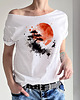 t-shirt damskie Karp Sosna Biały Oversize