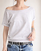 t-shirt damskie Szary melanż Oversize Bez Nadruku