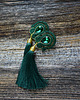 kolczyki soutache Ciemno zielone kolczyki sutasz z chwostami