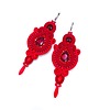 kolczyki soutache Kolczyki sutasz czerwone wieczorowe długie Margo