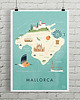 plakaty Plakat Majorka - mapa graficzna
