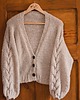 kardigany damskie Sweter z warkoczami, kardigan rozpinany, sweter z guzikami, beżowy sweter