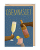 kartki okolicznościowe - wydruki Granatowa kartka z okazji osiemnastych urodzin z drinkami