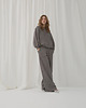 spodnie materiałowe damskie Spodnie boucle steel grey premium