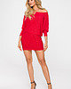 sukienki mini damskie Sukienka z dekoltem opadającym na ramię-czerwona(M-723)