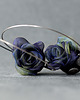 kolczyki wire wrapping Srebrne kolczyki koła róże