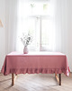 obrusy i serwetki Lniany obrus z falbanką  heavy linen DUSTY PINK