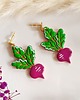 kolczyki z masy plastycznej Kolczyki z burakiem, biżuteria z motywem roślin, dla ekologa, boho