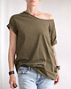 t-shirt damskie Mech Oversize Bez Nadruku