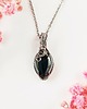 wisiory Naszyjnik Hematyt Srebrny stal chirurgiczna wisiorek handmade wirewrapping