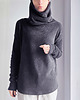 swetry damskie  Wysoki golf czarny sweter