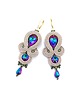 kolczyki soutache Anya kolczyki sutasz romantyczne małe lekkie beżowe + multikolor
