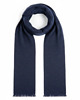 tuby i kominy Szalik Męski szal 100% Wełniany JEDWAB granatowy niebieski elegancki