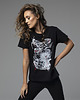 t-shirt damskie T-shirt damski zwierzątka czarny