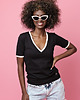t-shirt damskie Czarny damski t-shirt BETTY