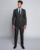 spodnie męskie Eleganckie spodnie męskie cori w kant szary slim fit