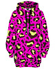 bluza z kapturem damska Bluza Oversize Tunika DR.CROW Panterka Pink