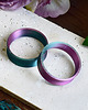 biżuteria różna Tunele do uszu 10-100mm / zielono-fioletowe / plugi, tunele siodłowe