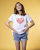 t-shirt damskie Biały t-shirt z napisem MAMA po francuski