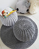 pufy do siedzenia Pufa beżowa bawełniana okrągła handmade