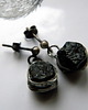 kolczyki wire wrapping turmaliny  - surowe  - sztyfciki