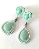 kolczyki z masy plastycznej Miętowe kolczyki handmade, eleganckie kolczyki krople