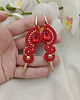 kolczyki soutache Długie kolczyki sutasz na wesele, czerwone kolczyki