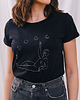 t-shirt damskie Femi-Shirt "Moon Girl" Czarny
