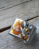 bransoletki wire wrapping Surowe bursztyny ze złotym akcentem -  bransoleta mankiet CUFF