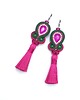 kolczyki soutache Kolczyki sutasz z chwostami zielono różowe długie kolorowe Jolly
