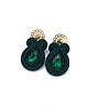 kolczyki soutache Kolczyki sutasz zielone sztyfty małe codzienne Ella z kryształkami