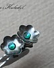 kolczyki wire wrapping Kwiatuszki Blue Zircone
