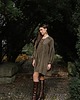 sukienki midi damskie REBEL Khaki sukienka mini z tencelu