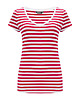 t-shirt damskie T-shirt Perfect Lines Paski Czerwone - Rozmiar: