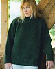 swetry damskie  TAJRA - Oversizowy Sweter z Golfem Zielony Melanżowy 100% Wełny Merino