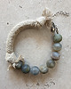 bransoletki z kamieni naturalnych Bransoletka z  labradorytem i lnianym sznurem