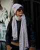 szale damskie Wełniany komplet czapka + szalik beż szary melanż 100% wełna merino