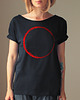 t-shirt damskie Koło czerwone czarny  Krótki Oversize