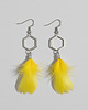 kolczyki z piórami Kolczyki geometryczne z żółtymi piórkami