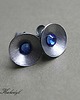 kolczyki wire wrapping Miseczki z modrym oczkiem