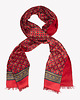 tuby i kominy Ekskluzywny szal męski jedwabny czerwony we wzory 30x180 cm