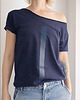 t-shirt damskie Kreska granatowa na granatowym Oversize