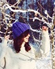 czapki damskie Chabrowa czapka  chunky beanie  z wełną